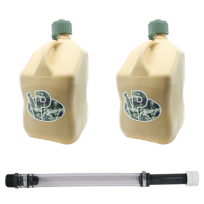 VP Racing Fuels 5.5 Gallon Utility Tan Container with 14" Standard Hose, (2 Pack)
