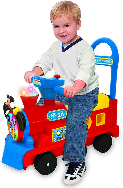 Kiddieland 054874 Mickey Mouse Play and Sort Ride On Train w/ Sounds & Lights (Refurbished)