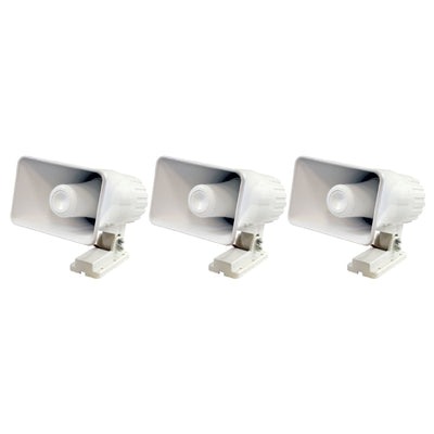 New Pyle 6" 50 Watt Indoor/Outdoor Waterproof Home PA Horn Speaker (3 Pack) - VMInnovations