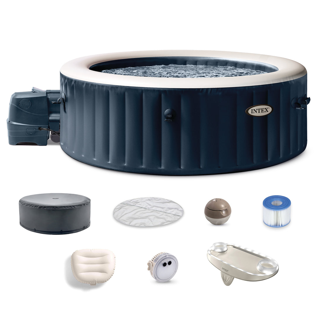 Intex PureSpa Plus Portable Inflatable Hot Tub Jet Spa w/ Phone Tray Accessory