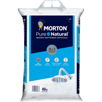 Morton Salt Pure and Natural Sodium Chloride Water Softener Crystals, 40 Pounds