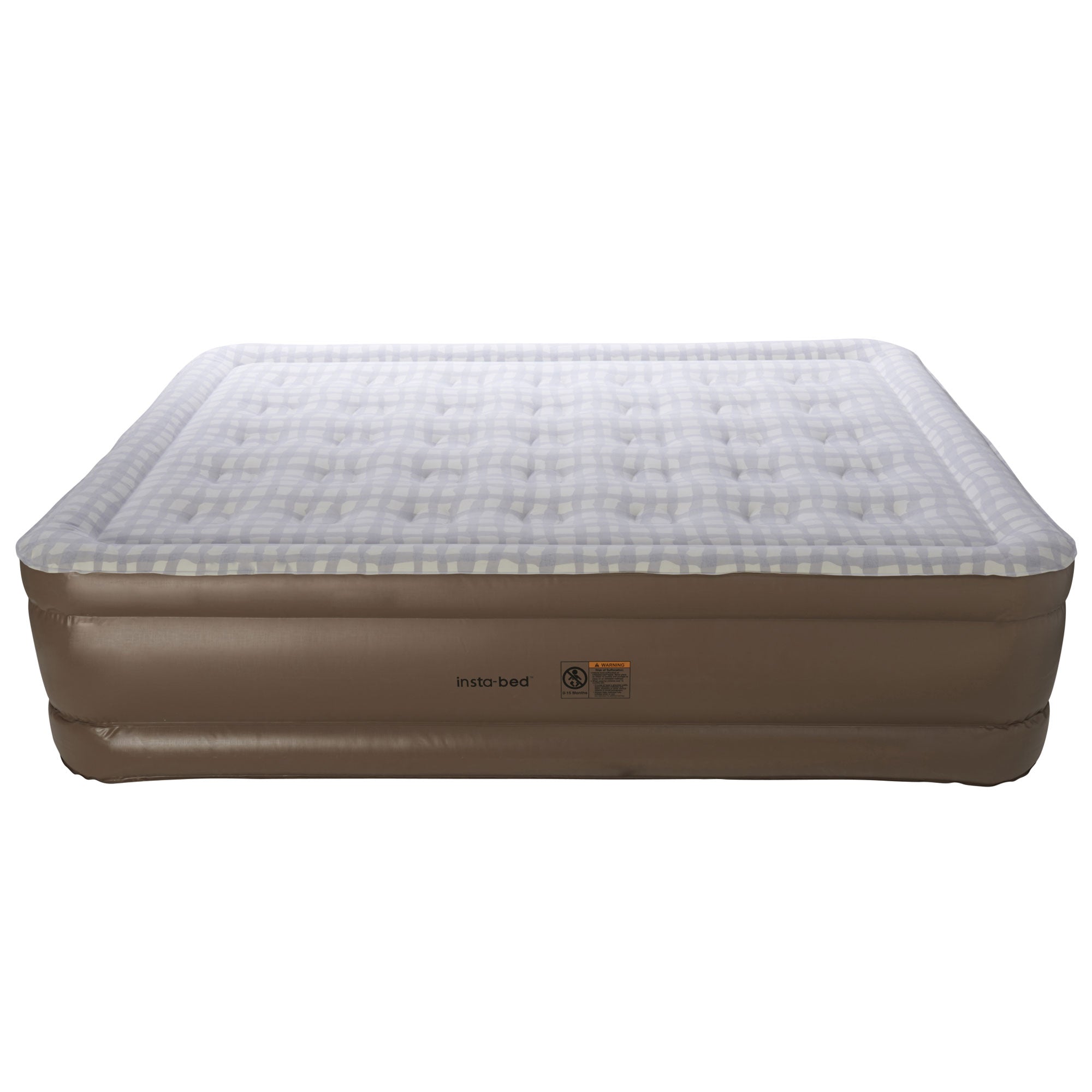 Insta-Bed Raised Inflatable Queen Air Bed with neverFLAT Pump, Plaid (Used)