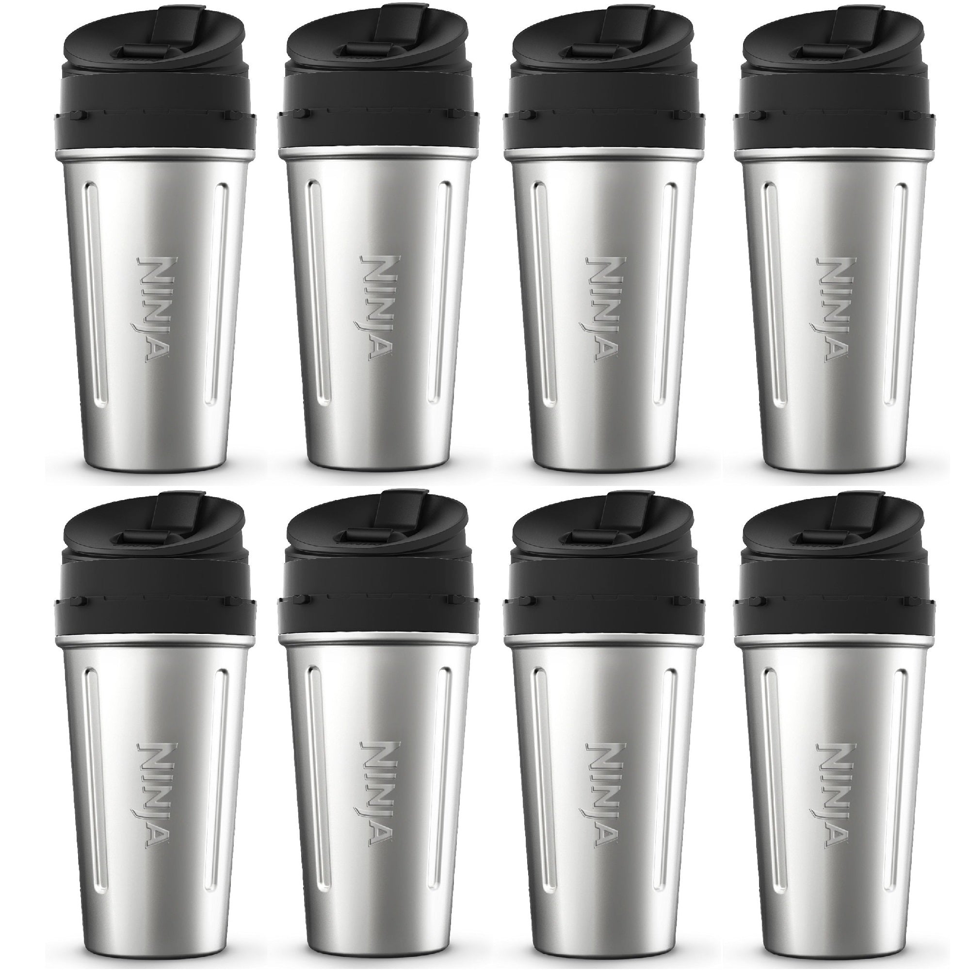 SharkNinja 24 Oz Stainless Steel Cup w/ Sip & Seal Lid for Auto-iQ (8 Pack)