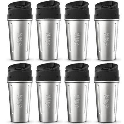 SharkNinja 24 Oz Stainless Steel Cup w/ Sip & Seal Lid for Auto-iQ (8 Pack)