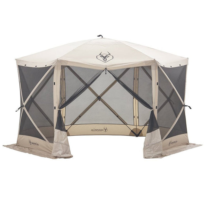 Gazelle 21500 G6 8 Person 6 Sided Portable Camping Canopy Gazebo Screen Tent