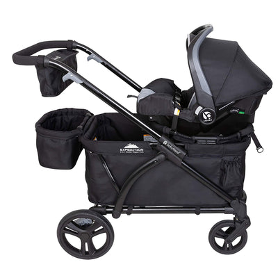 Baby Trend Expedition Push or Pull Stroller Wagon Plus w/ Canopy, Black (Used)