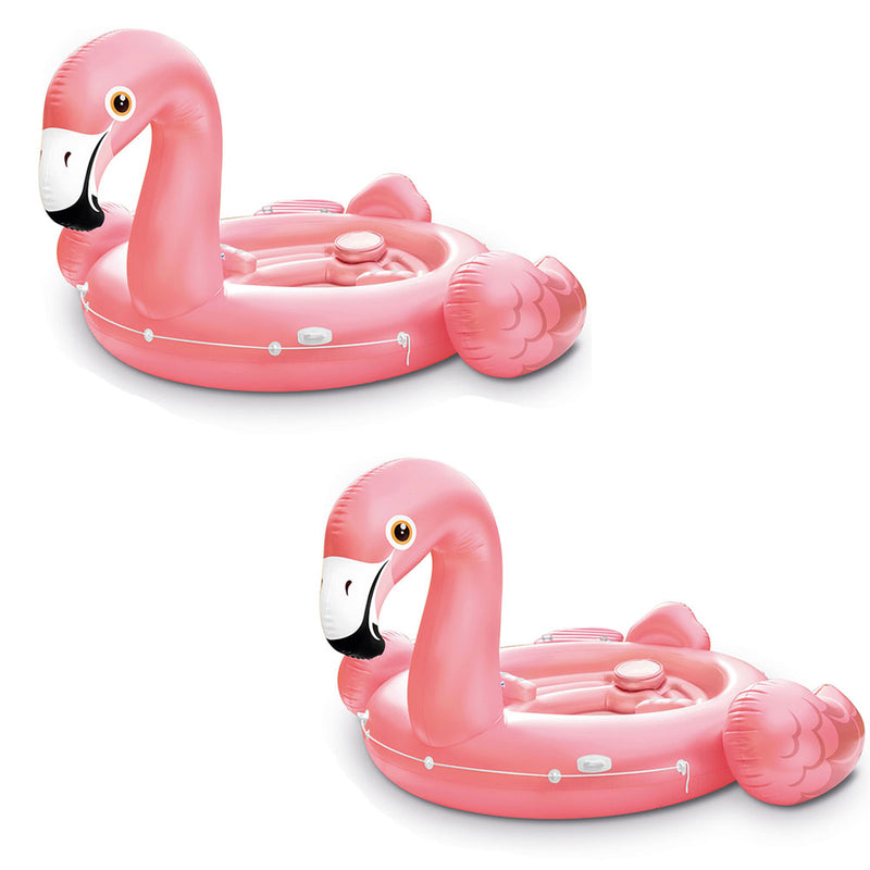 Intex Flamingo Party Inflatable Flamingo Ride On Swimming Pool Float (2 Pack)