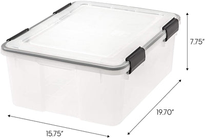 IRIS USA 30-Quart Stackable Plastic Clear Storage Box, 6 Pack (Open Box)