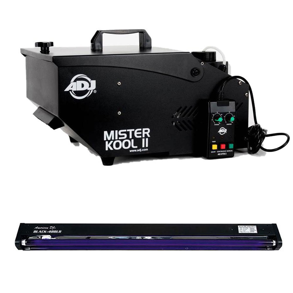 American DJ Mister Kool II Smoke Fog Machine w/ 48 Inch Black Pro Black Light - VMInnovations