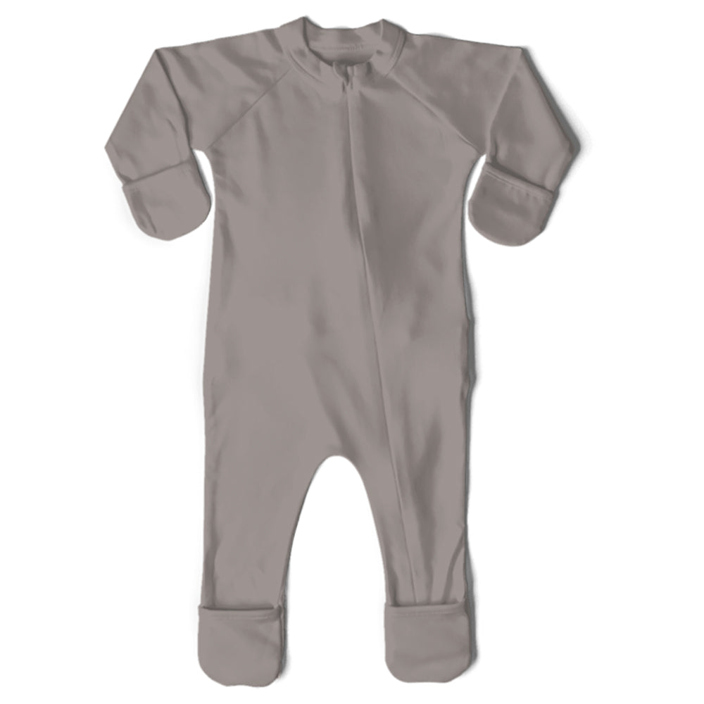 Goumikids Unisex Baby Footie Pajamas Organic Sock Sleeper Clothes, 0-3M Pewter