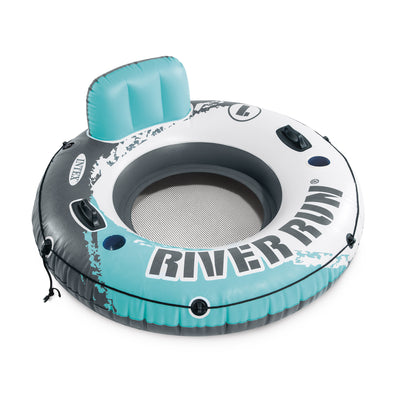 Intex River Run Single Inflatable Lake Floating Water Tube Lounger, Color Varies