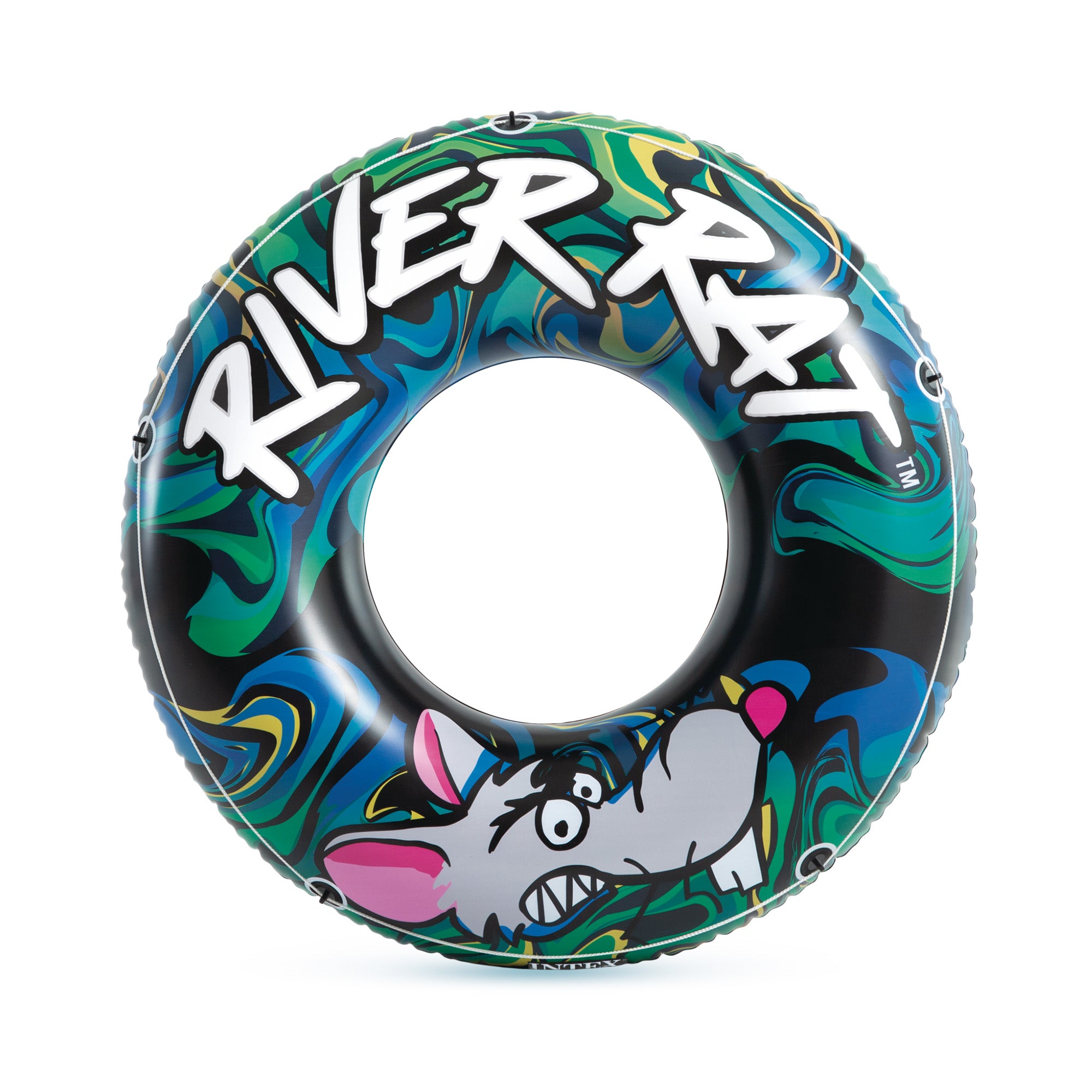Intex River Rat 48 Inch Inflatable Lake Boat Towable Floating Tube, Color Varies