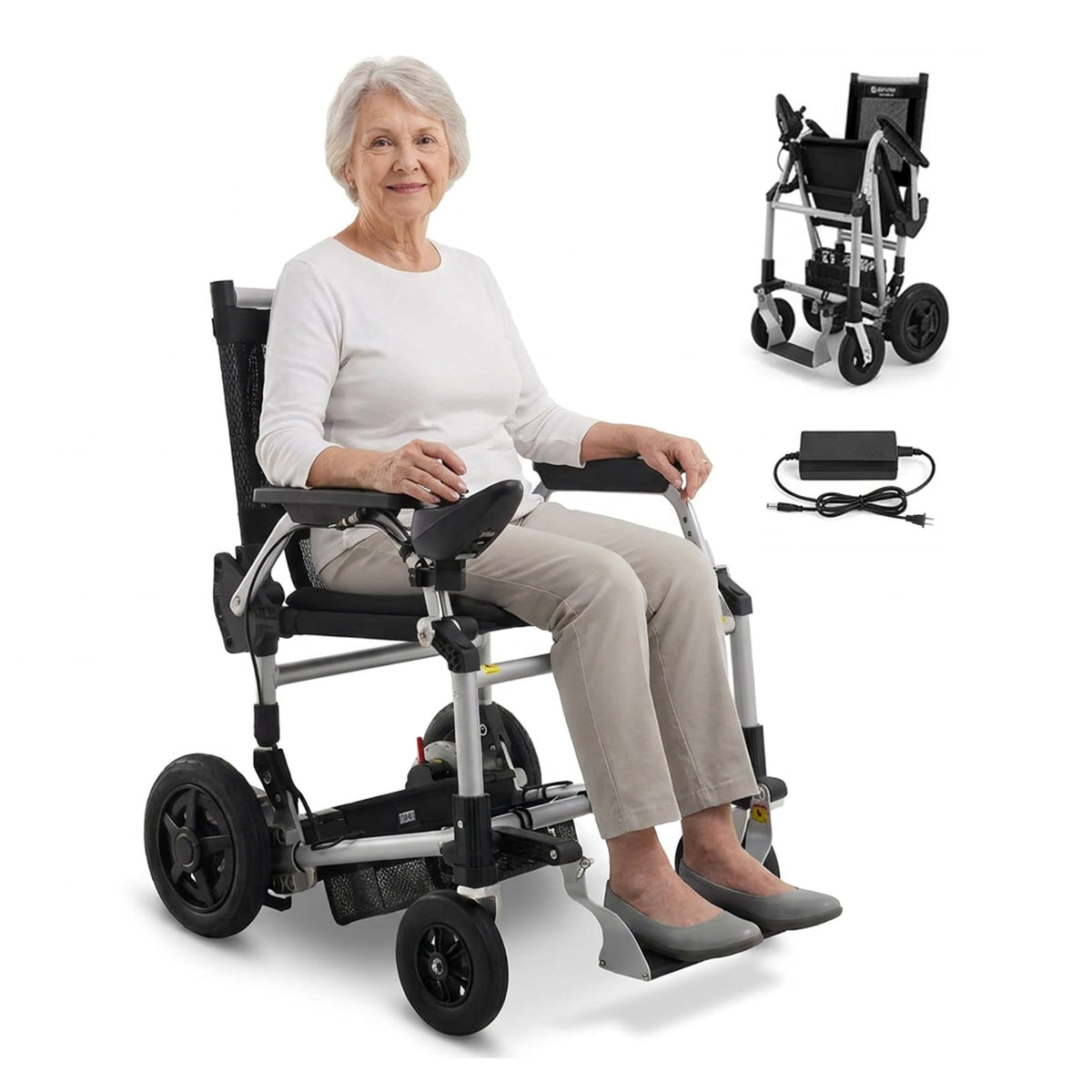 Journey Zoomer Electric Power Chair, Foldable Powered Wheelchair, TSA-Compliant