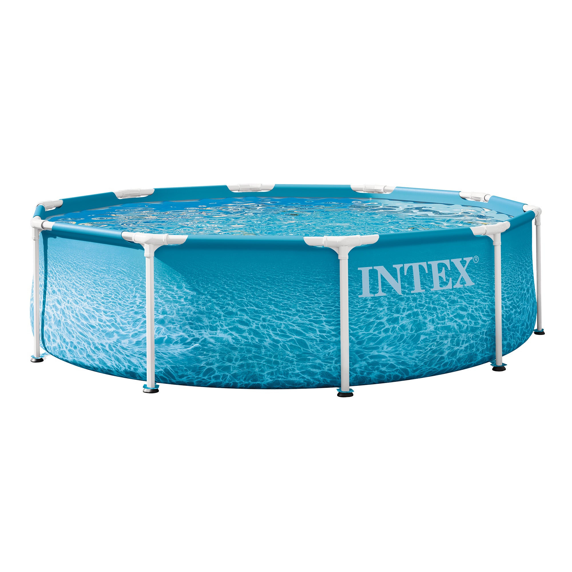 INTEX 10Ft X 30In Beachside Metal Frame Above Ground Pool, Pool Only (For Parts)