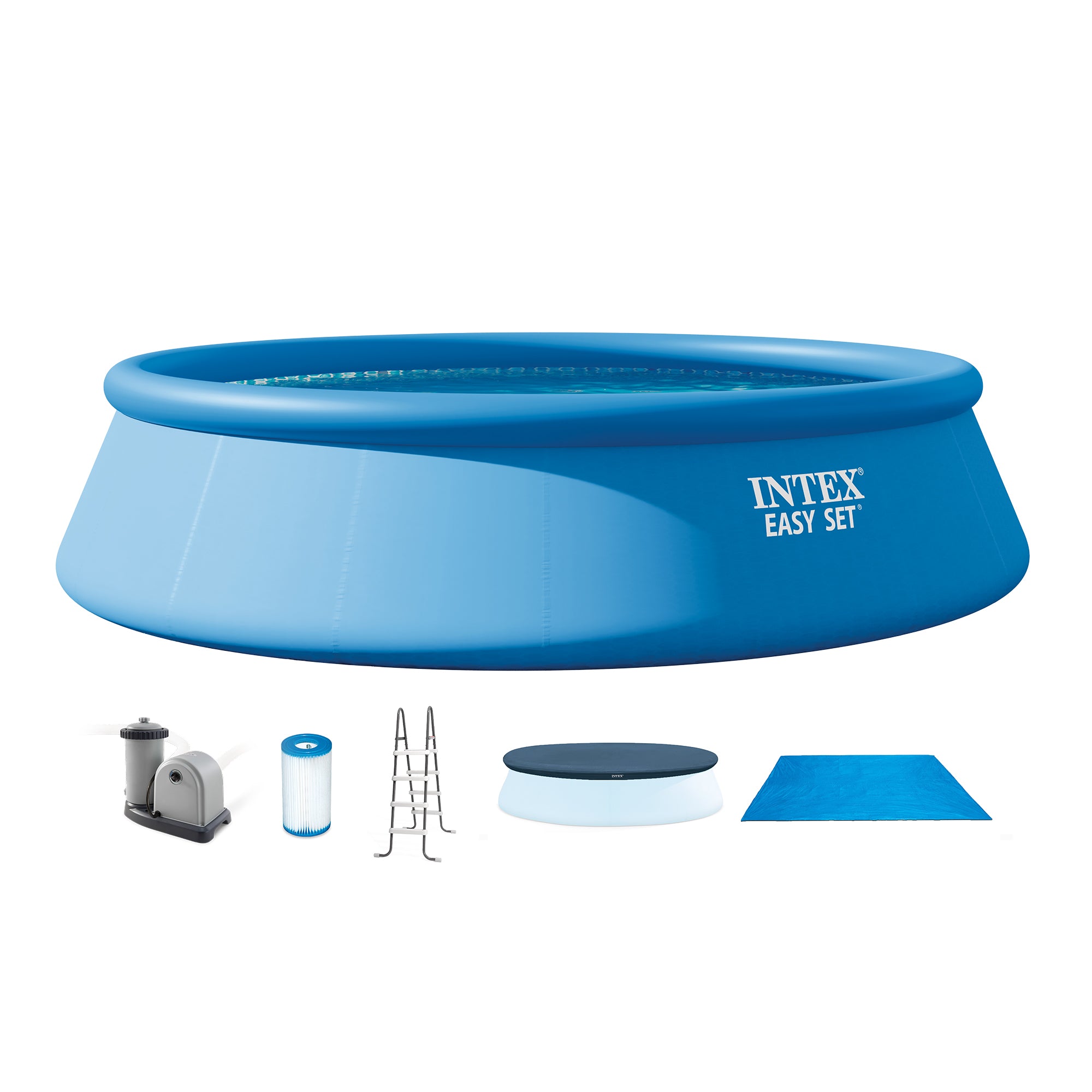 Intex 18' x 48" Inflatable Easy Set Above Ground Pool with Ladder & Pump (Used) - VMInnovations