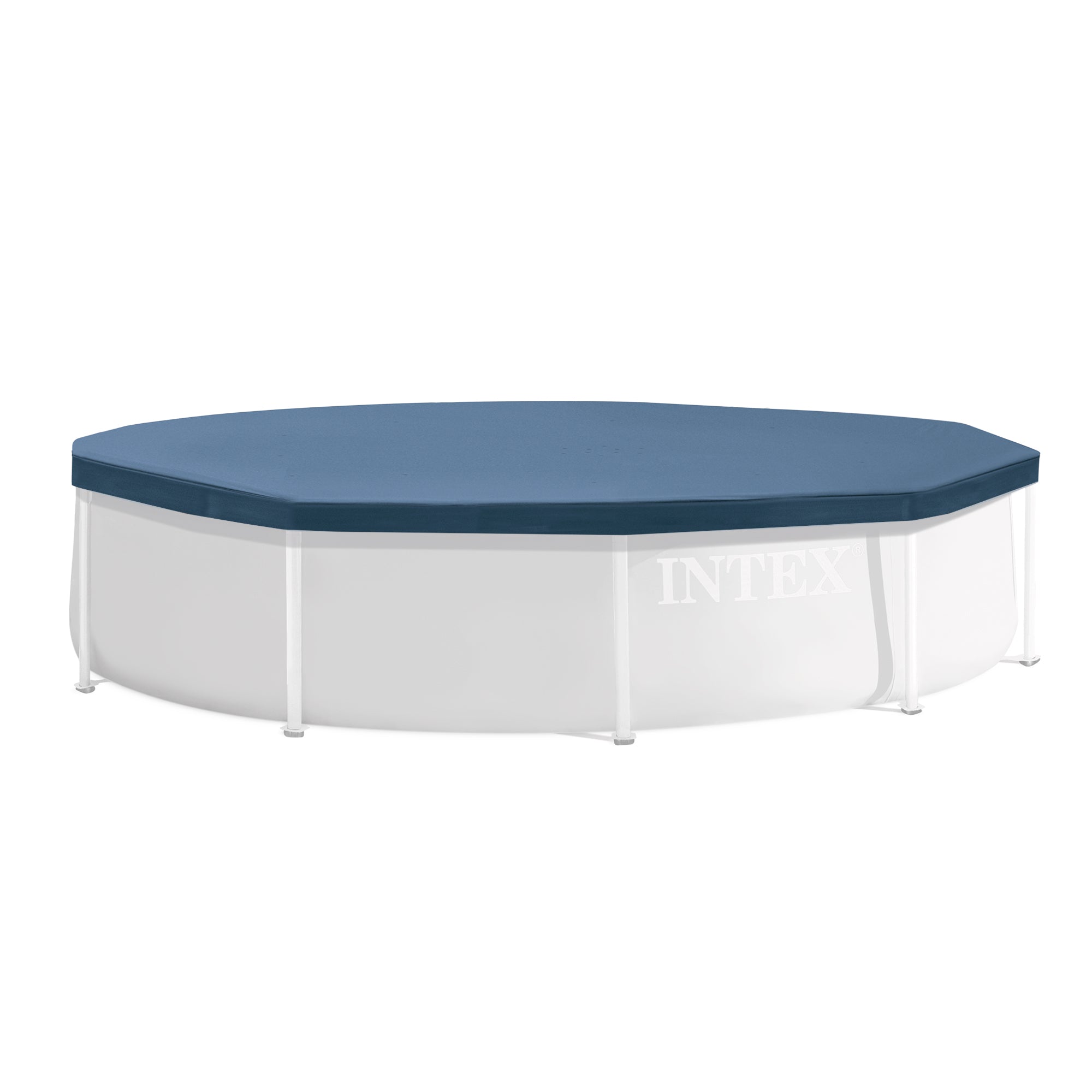Intex 10 Foot Round Easy Set Outdoor Backyard Swimming Pool Cover, Blue