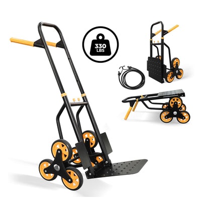 Olympia Tools Folding Hand Truck Stair Climbing Dolly W Wheels, 330Lb Cap (Used)