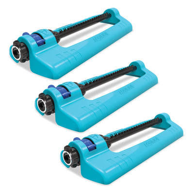 Aqua Joe 3 Pack Oscillating Sprinkler w/ Adjustable Spray, 4400 Sq. Ft. Coverage