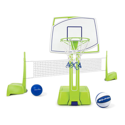 Equinox Pool Basketball and Volleyball Set, Adjustable Poolside Game, Multicolor