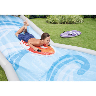 Intex Inflatable Kids Backyard Water Slide with Surf Riders & Electric Air Pump