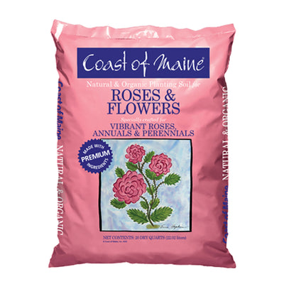 Coast of Maine Organic Natural Rose and Flower Potting Soil, 20 Qt Bag (4 Pack)