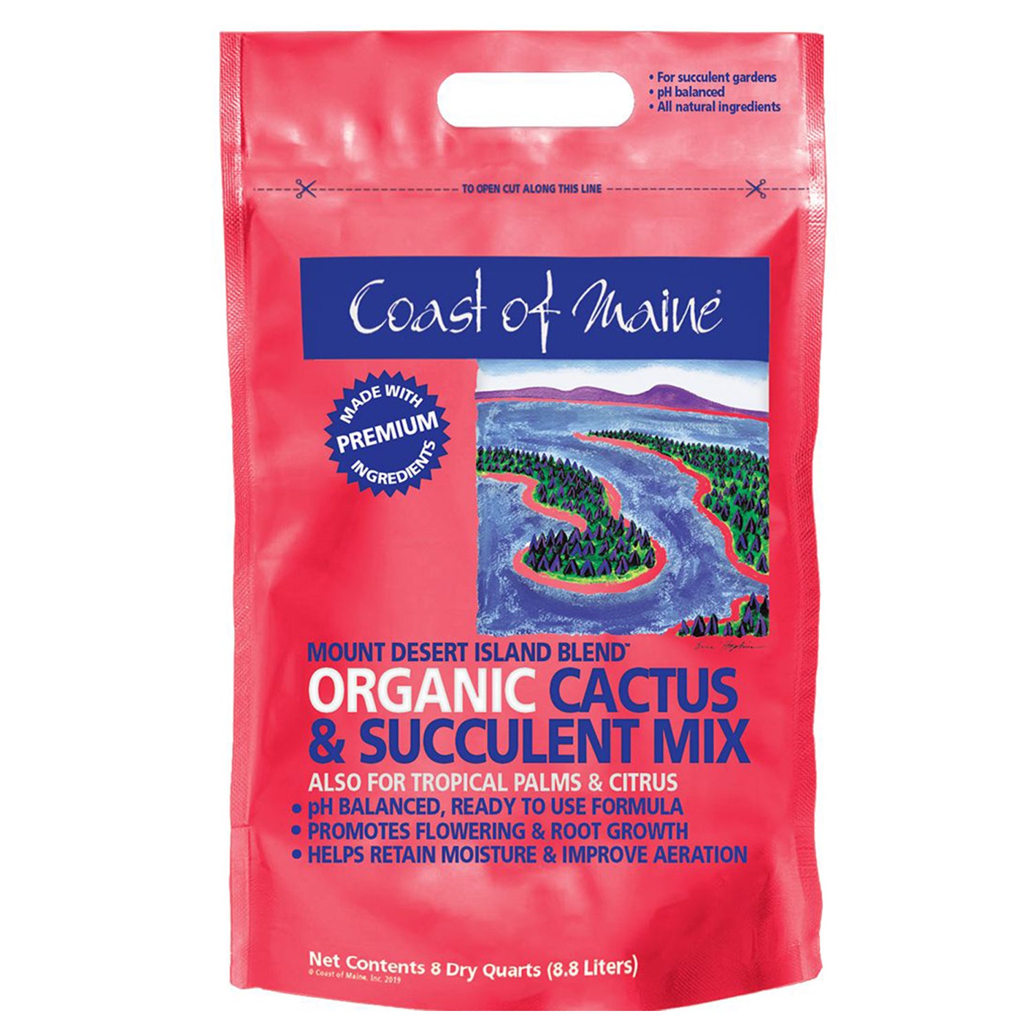 Coast of Maine Mount Desert Organic Cactus Succulent Mix, 8 Quarts (8 Pack) - VMInnovations