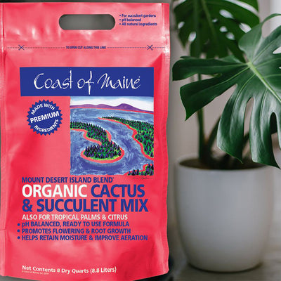 Coast of Maine Mount Desert Organic Cactus Succulent Mix, 8 Quarts (8 Pack) - VMInnovations