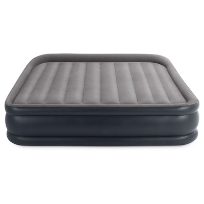 Intex Deluxe Pillow Rest Inflatable 1 King & 1 Queen Air Bed with Built In Pump
