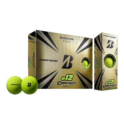 Bridgestone e12 CONTACT Golf Balls with Dimples, Green, 12 Pack (Open Box)