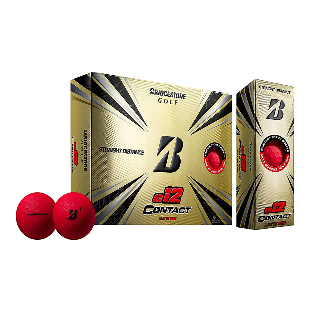 Bridgestone e12 CONTACT Series Golf Balls, Red, 12 Pack (Open Box)
