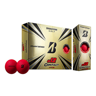 Bridgestone e12 CONTACT Series Golf Balls, Red, 12 Pack (Open Box)