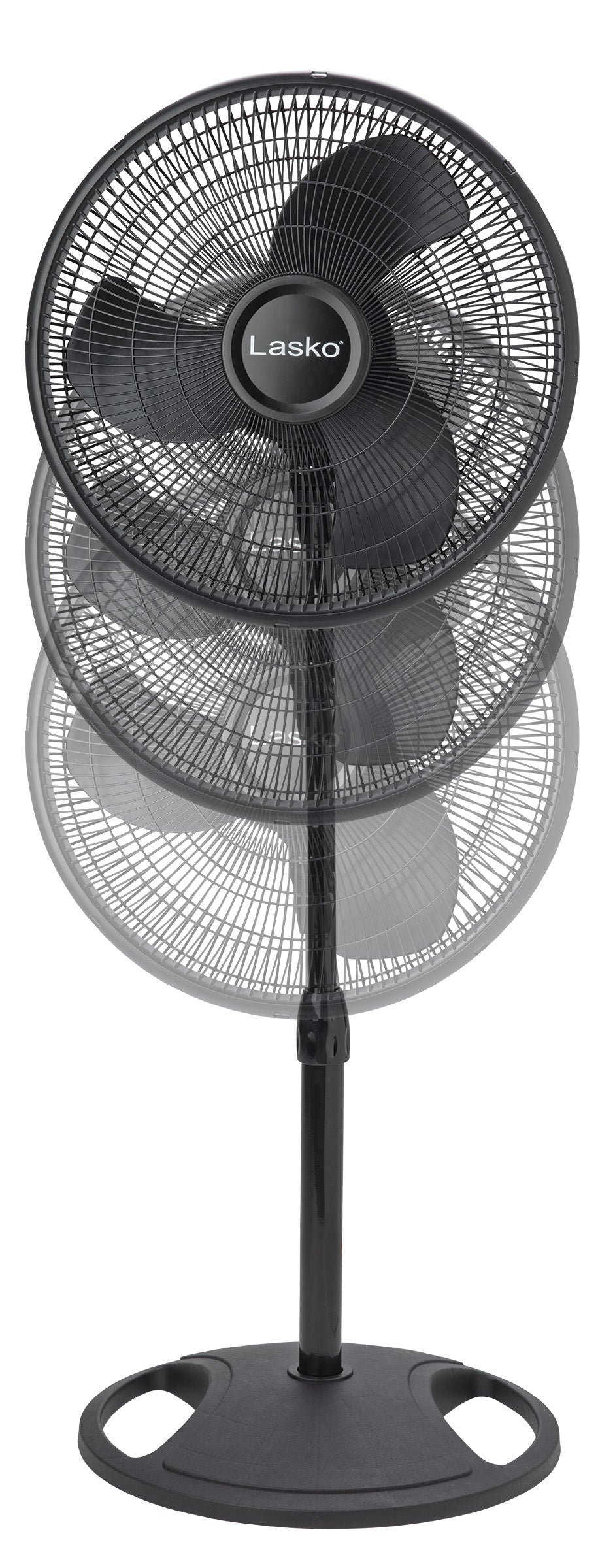 Lasko 16" 3-Speed Adjustable Tilting Oscillating Standing Pedestal Fan, Black