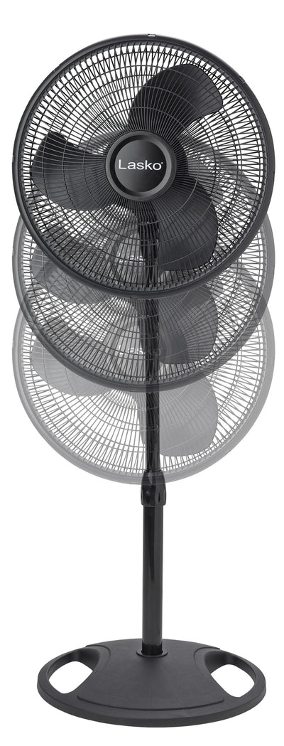 Lasko 16 Inch Oscillating 3 Speed Adjustable Tilting Stand Fan, Black (Open Box) - VMInnovations