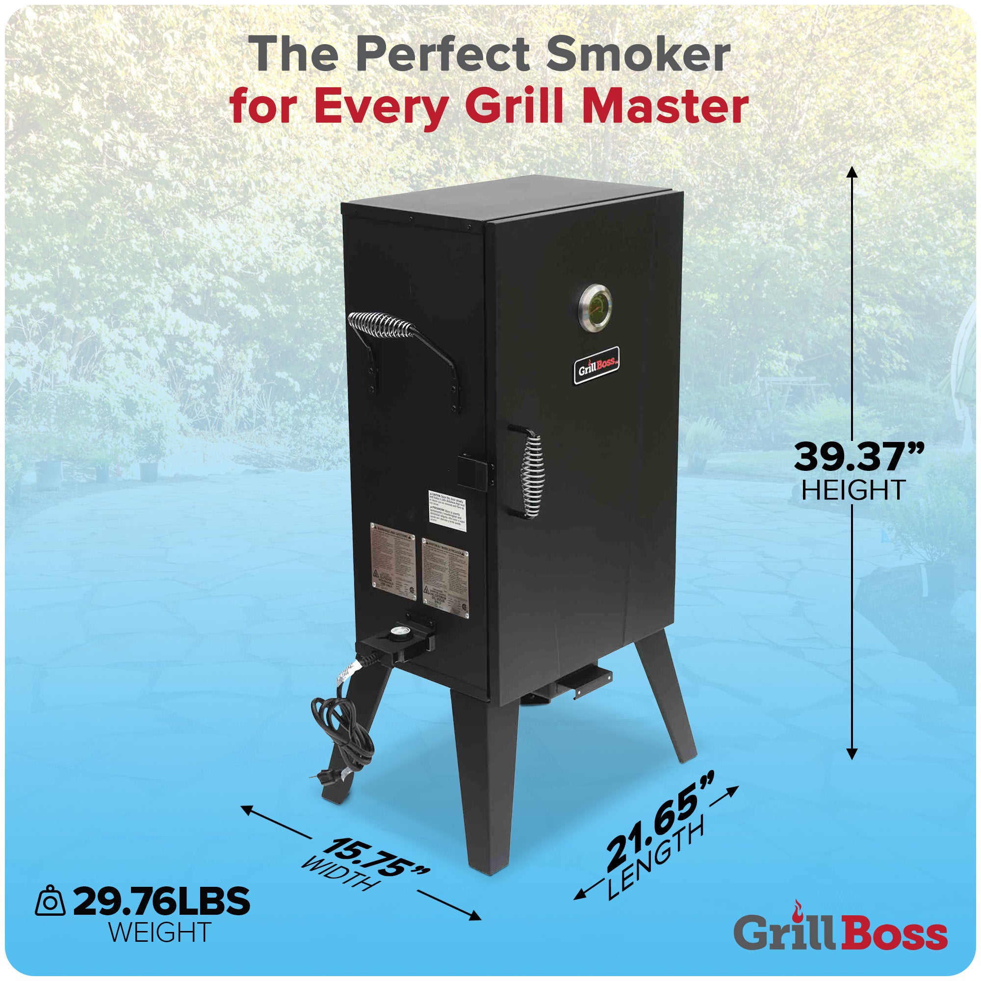 Grill Boss 1500 Watt Electric Smoker w/531 Sq In Cooking Area, Black (Open Box) - VMInnovations