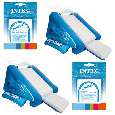 Intex Inflatable Pool Water Slide, Blue (2 Pack) & Intex Repair Kit (2 Pack) - VMInnovations