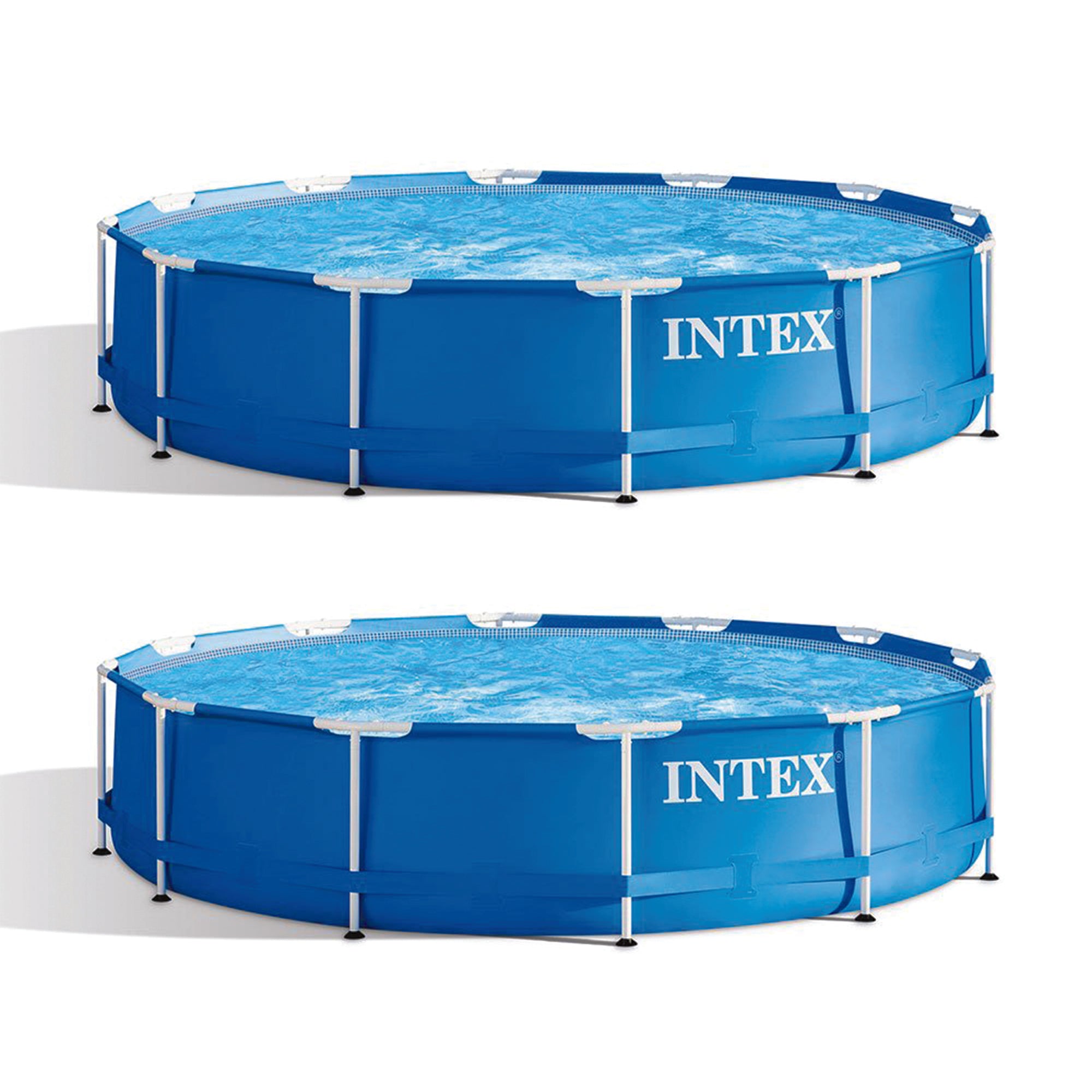 Intex 12 Foot x 30 Inch Above Ground Swimming Pool (Pump Not Included) (2 Pack) - VMInnovations