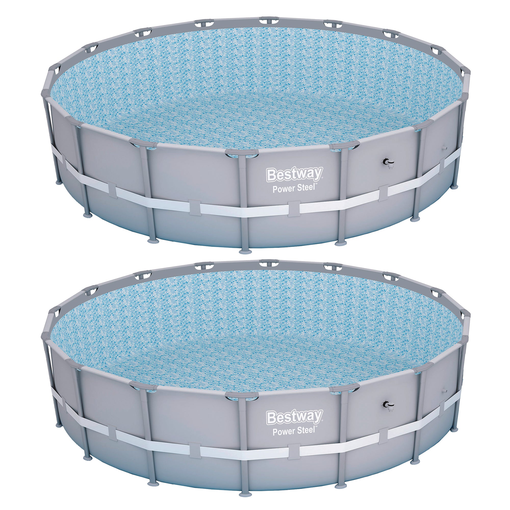 Bestway Power Steel Pro Round Frame Above Ground Swimming Pool (2 Pack)