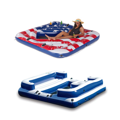 Inflatable 2 Person Float Bundled w/ Oasis Inflatable Giant 5 Person Raft