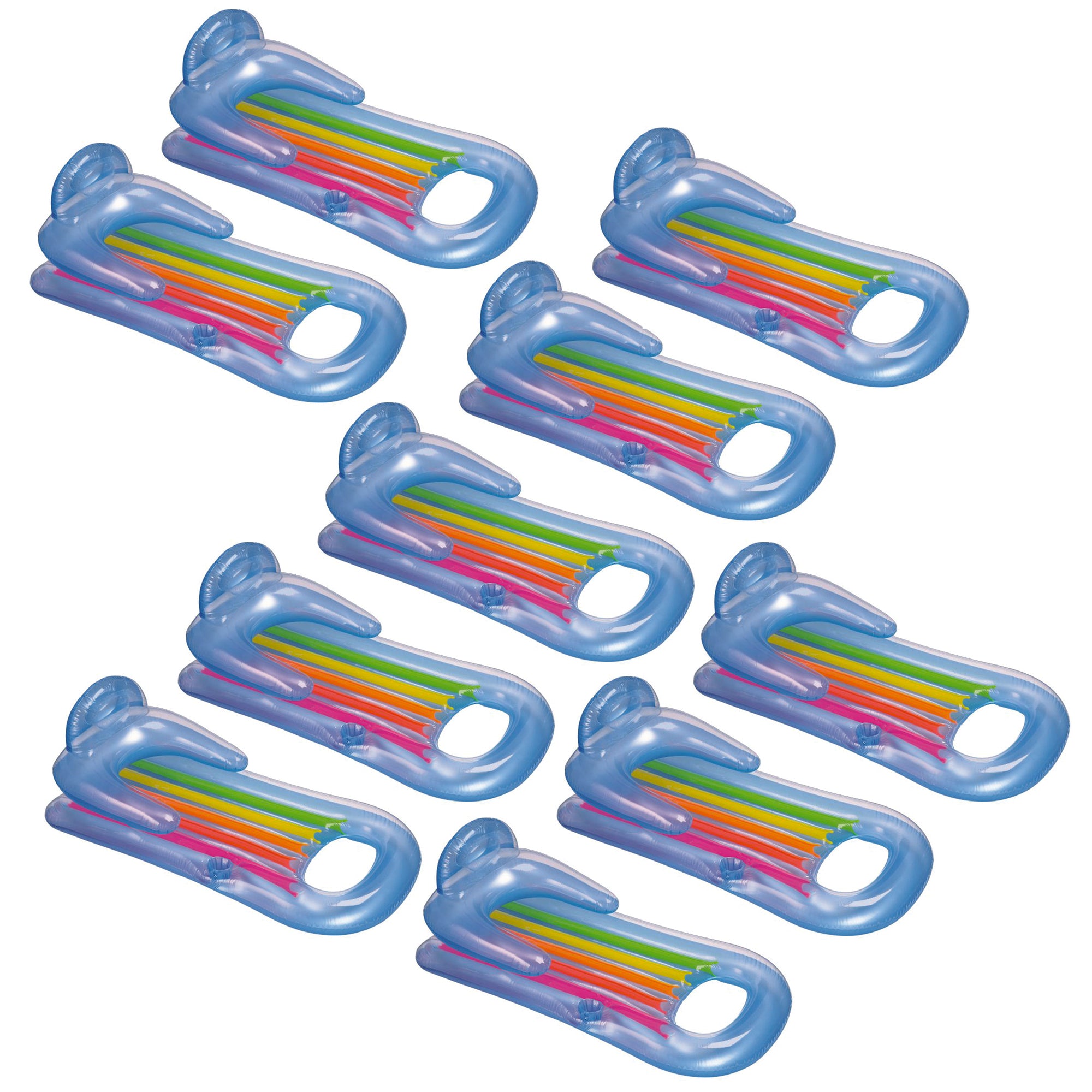Intex King Kool Inflatable Lounging Swimming Pool Float, Multi-colored (10 Pack)