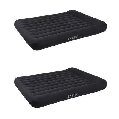 Intex Classic Inflatable Air Mattress Bed w/ Pillow Rest & Pump, Full (2 Pack) - VMInnovations