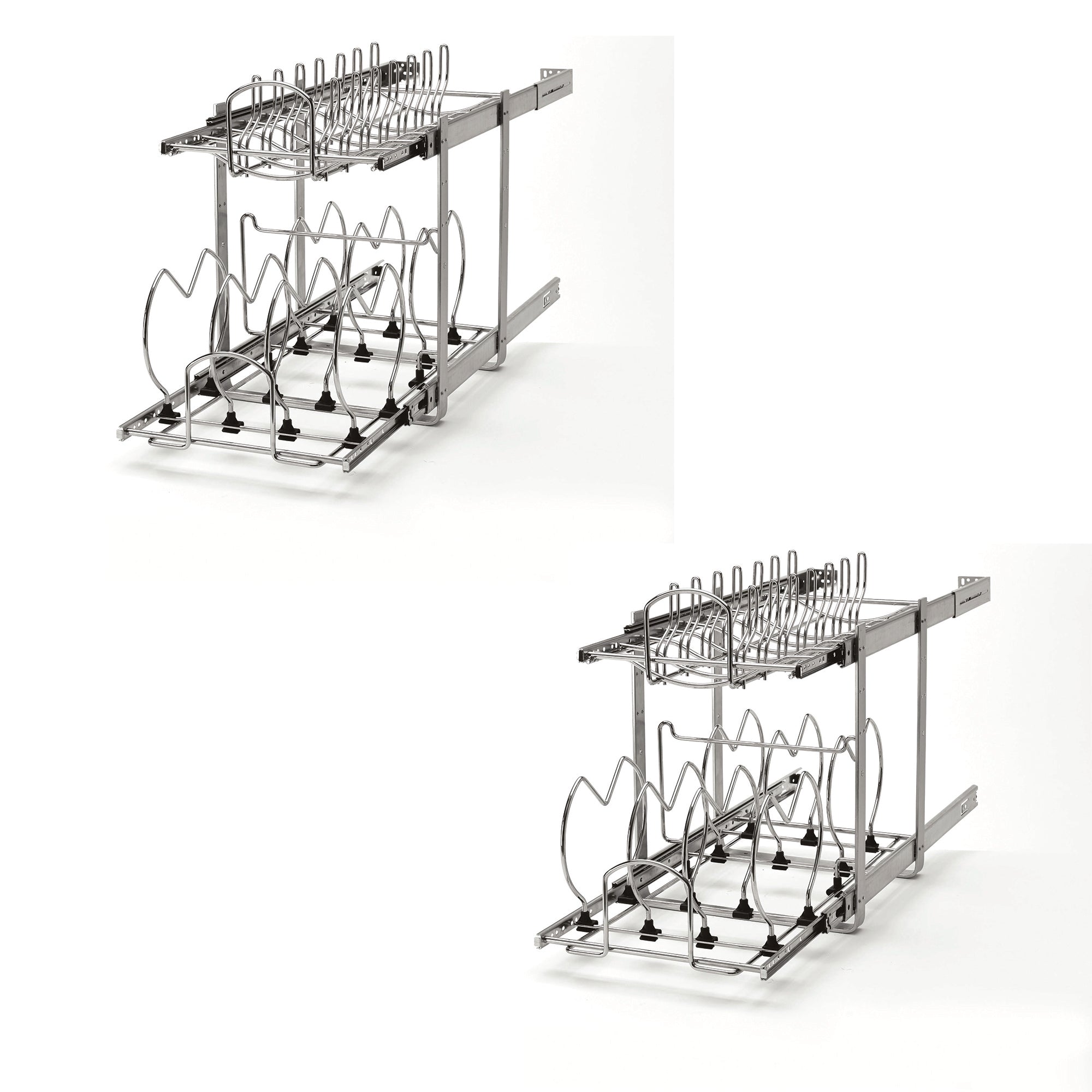 Rev-A-Shelf 5CW2-1222-CR 12" Cabinet Pullout 2-Tier Cookware Organizer (2 Pack) - VMInnovations