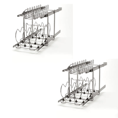 Rev-A-Shelf 5CW2-1222-CR 12" Cabinet Pullout 2-Tier Cookware Organizer (2 Pack) - VMInnovations