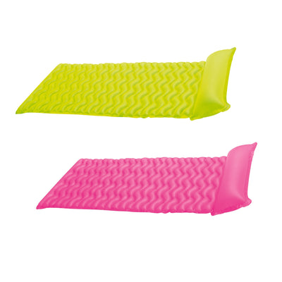 Intex Tote 'N Float Wave Mat Floating Swimming Pool Lounger w/ Headrest (2 Pack)