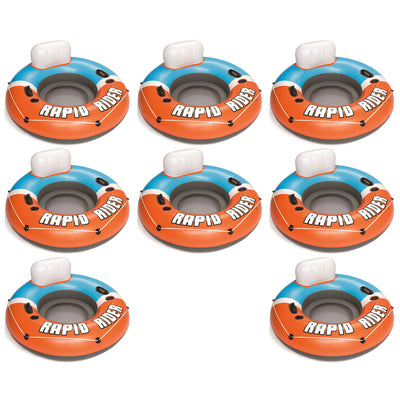 Bestway CoolerZ Rapid Rider Inflatable River Lake Pool Float, Orange (8 Pack)