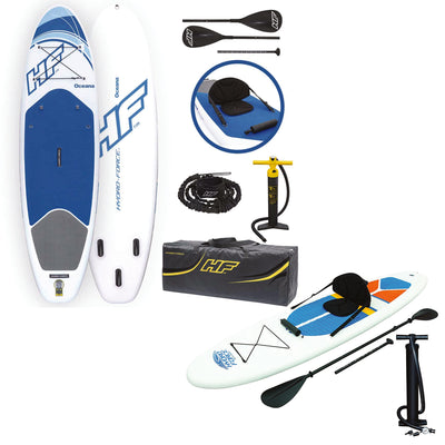 Inflatable Stand Up Lake Paddle Board Bundled w/ Inflatable Stand Up Board Kayak