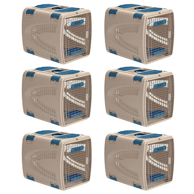 Suncast Deluxe Small Animal Air or Car Pet Carrier w/ Food & Water Tray (6 Pack) - VMInnovations