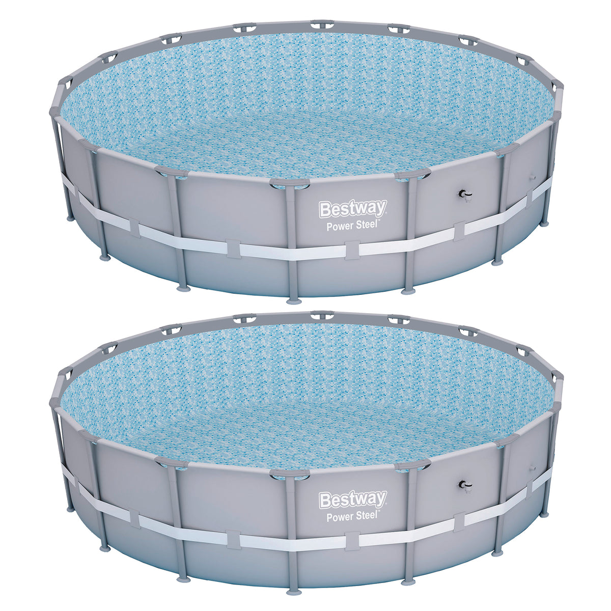Bestway Power Steel Pro Round Frame Above Ground Swimming Pool (2 Pack)