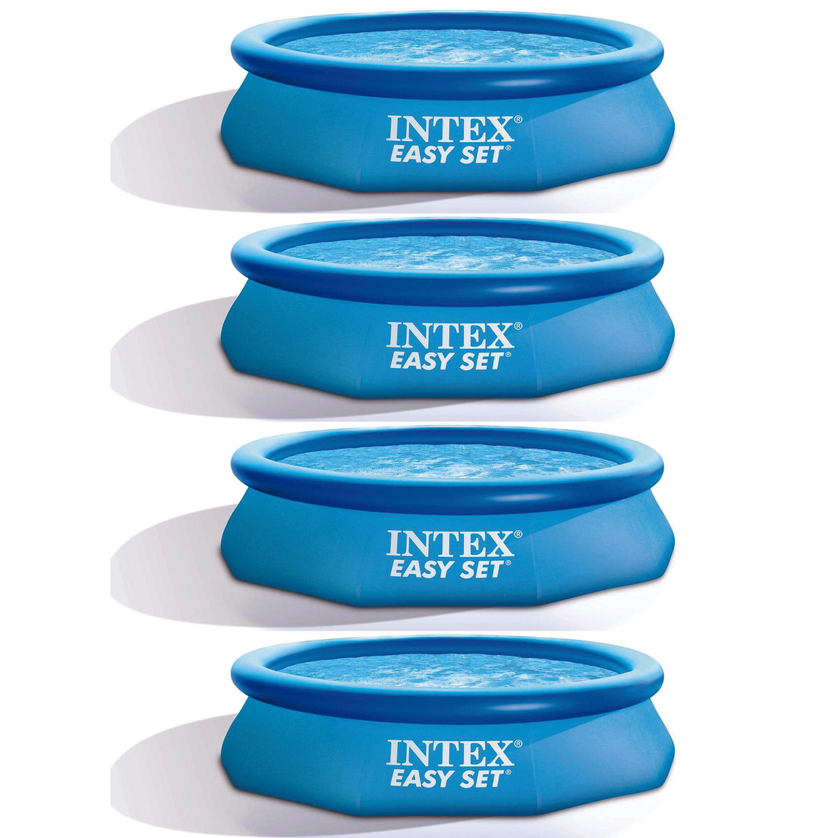 Intex Easy Set 10ft x 30ft x 30in Above Ground Inflatable Round Pool (4 Pack)