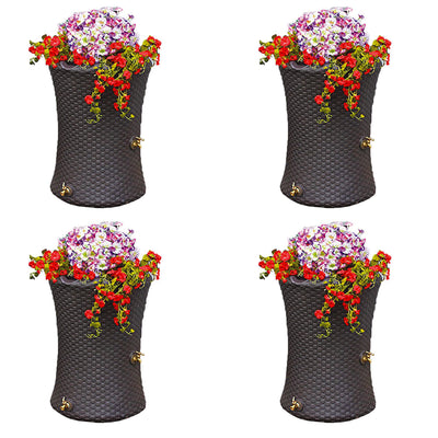 Good Ideas Impressions 50 Gallon Nantucket Rain Barrel Planter, Brown (4 Pack)