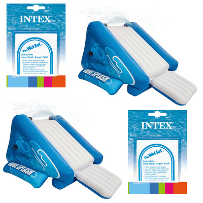 Intex Inflatable Pool Water Slide, Blue (2 Pack) & Intex Repair Kit (2 Pack)